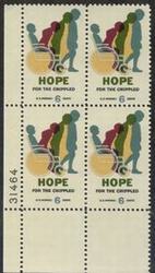 U.S. #1385 Hope For The Crippled PNB of 4