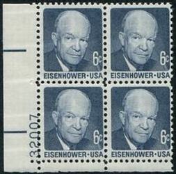 U.S. #1393 6c Dwight David Eisenhower PNB of 4