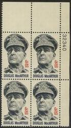 U.S. #1424 General Douglas MacArthur PNB of 4