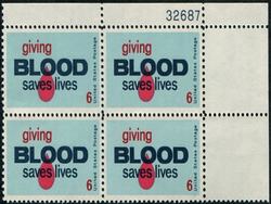 U.S. #1425 Salute to Blood Donors PNB of 4