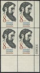 U.S. #1446 Sidney Lanier PNB of 4