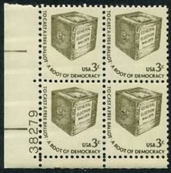 U.S. #1584 3c Ballot Box PNB of 4