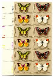 U.S. #1715a Butterflies PNB of 12