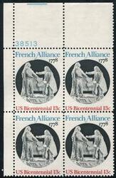 U.S. #1753 French Alliance PNB of 4