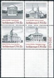 U.S. #1782a American Architecture PNB of 4