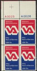 U.S. #1825 Veterans Administration PNB of 4