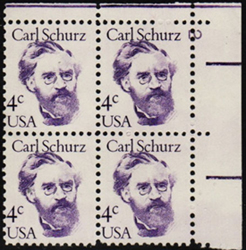 U.S. #1847 4c Carl Schurz PNB of 4