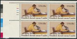 U.S. #1925 Year of the Disabled PNB of 4