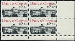 U.S. #2004 Library of Congress PNB of 4