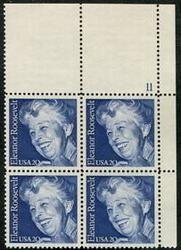 U.S. #2105 Eleanor Roosevelt PNB of 4