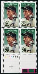 U.S. #2417 Lou Gehrig PNB of 4