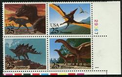 U.S. #2425a Prehistoric Animals PNB of 4