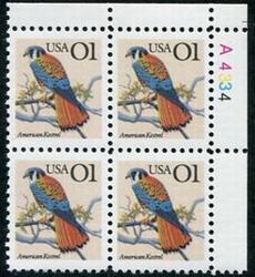 U.S. #2476 01c American Kestrel PNB of 4