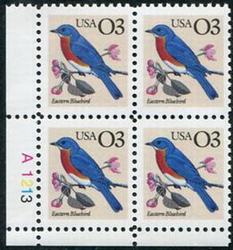 U.S. #2478 03c Eastern Bluebird PNB of 4