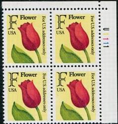 U.S. #2517 29c Domestic 'F' Tulip PNB of 4