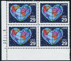 U.S. #2535 Love Issue 29c PNB of 4