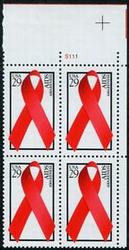 U.S. #2806 AIDS Awareness PNB of 4
