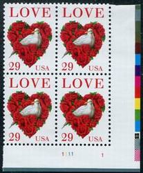 U.S. #2814C Love Issue 29c PNB of 4