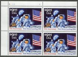 U.S. #2842 Moon Landing, $9.95 PNB of 4