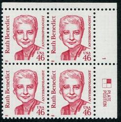 U.S. #2938 46c Ruth Benedict PNB of 4