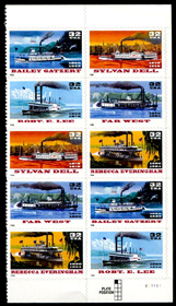 U.S. #3095a Riverboat PNB of 10