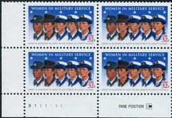 U.S. #3174 Women in Military Service PNB of 4