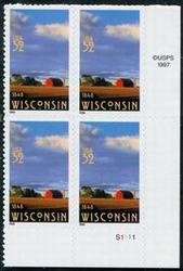 U.S. #3206 Wisconsin Statehood PNB of 4