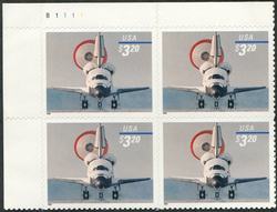 U.S. #3261 Space Shuttle Landing PNB of 4