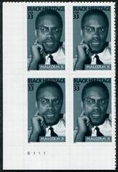 U.S. #3273 Malcolm X PNB of 4