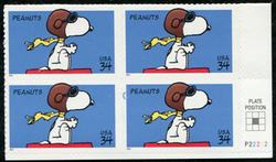 U.S. #3507 Peanuts Comic Strip PNB of 4