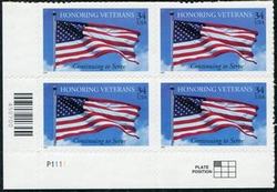U.S. #3508 Honoring Veterans PNB of 4
