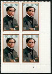 U.S. #3651 Harry Houdini PNB of 4