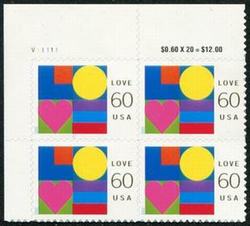 U.S. #3658 60c Love Stamp PNB of 4