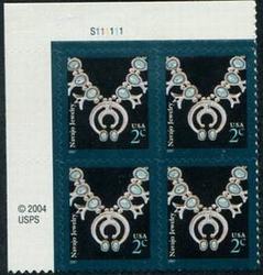 U.S. #3753 2c Navajo Necklace PNB of 4