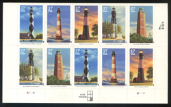 U.S. #3791b Lighthouses PNB 10