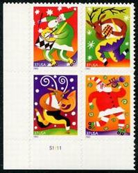 U.S. #3824a Christmas - Traditional Block of 4 PNB of 4