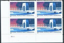 U.S. #3862 National WWII Memorial PNB of 4