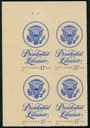 U.S. #3930 Presidential Libraries PNB of 4