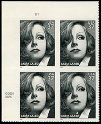 U.S. #3943 Greta Garbo PNB of 4