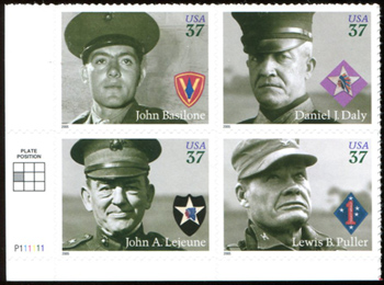 U.S. #3964a Distinguished Marines PNB of 4