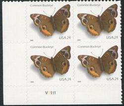 U.S. #4001 Common Buckeye Butterfly - self-adhesive PNB of 4