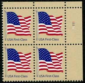 U.S. #4129 Flag - First Class PNB of 4