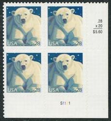 U.S. #4387 Polar Bear PNB of 4