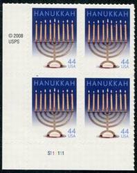 U.S. #4433 Hanukkah #44-cent PNB of 4