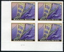 U.S. #4438 Mackinac Bridge Priority Mail PNB of 4
