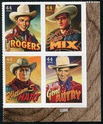 U.S. #4449a Silver Screen Cowboys PNB of 4*Counter