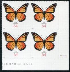 U.S. #4462 Monarch Butterfly PNB of 4