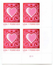 U.S. #4847 Love: Cut Paper PNB of 4