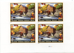 U.S. #4927 Glade Creek Grist Mill PNB of 4