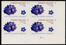 U.S. #4987 Forget-Me-Not Missing Children PNB of 4